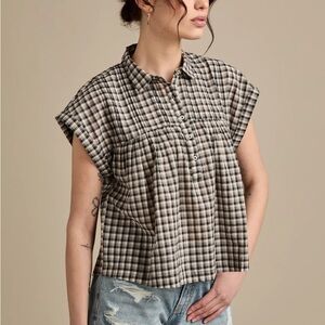 NWT Plaid Henley Top